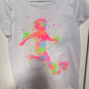 Kids Neon Soccer Graphic T-Shirt